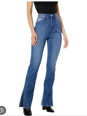 NWT BLANK NYC | The Cooper Slim Straight Leg Jeans Side Slits Dark Wash Sz 25